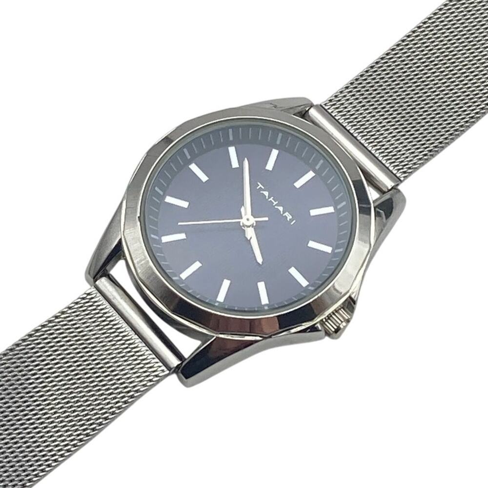 Unisex Tahari Minimalist Watch 33mm - New Battery - Adjustable Steel Band